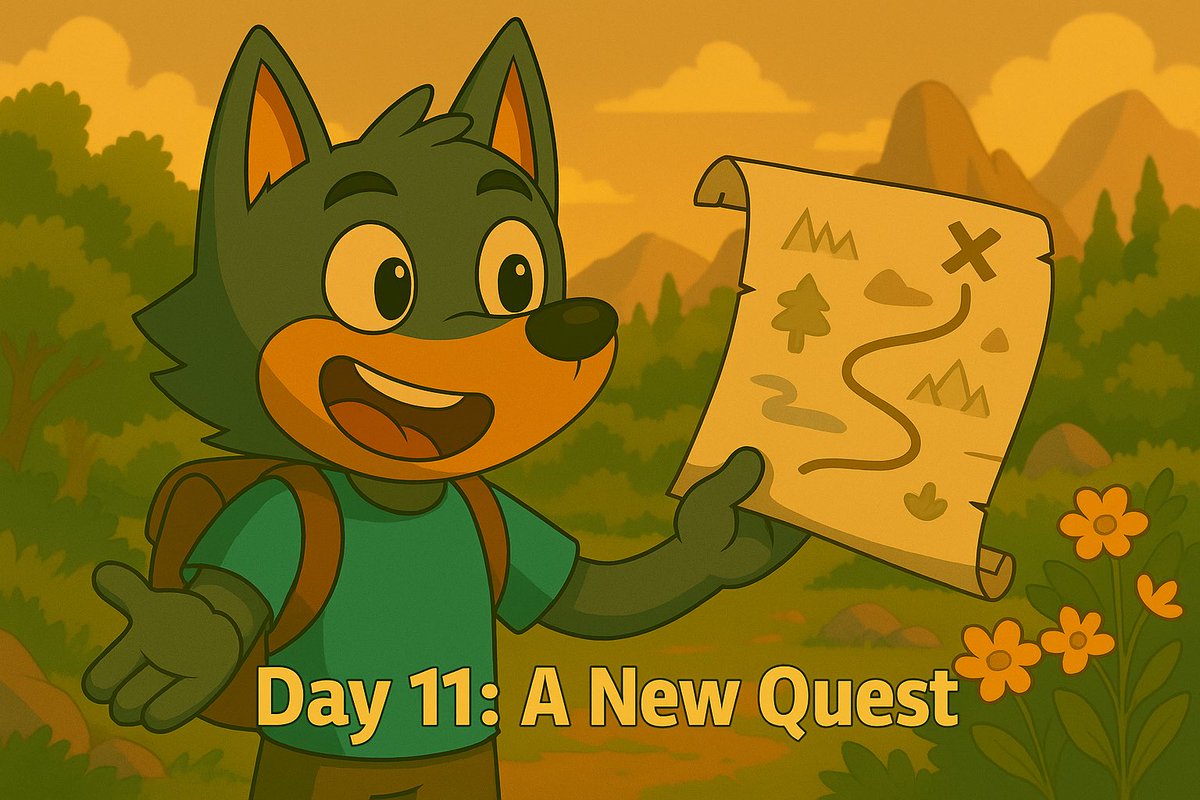 folavisuals's tweet image. Day 11: A New Quest
The map wasn’t just ink and parchment it pulsed faintly, as if alive.
Kai’s heart raced as he traced the winding trail marked with symbols only those attuned to Lumiterra’s energy could understand. Mountains, rivers, deep forest. And at the end? An X not…
