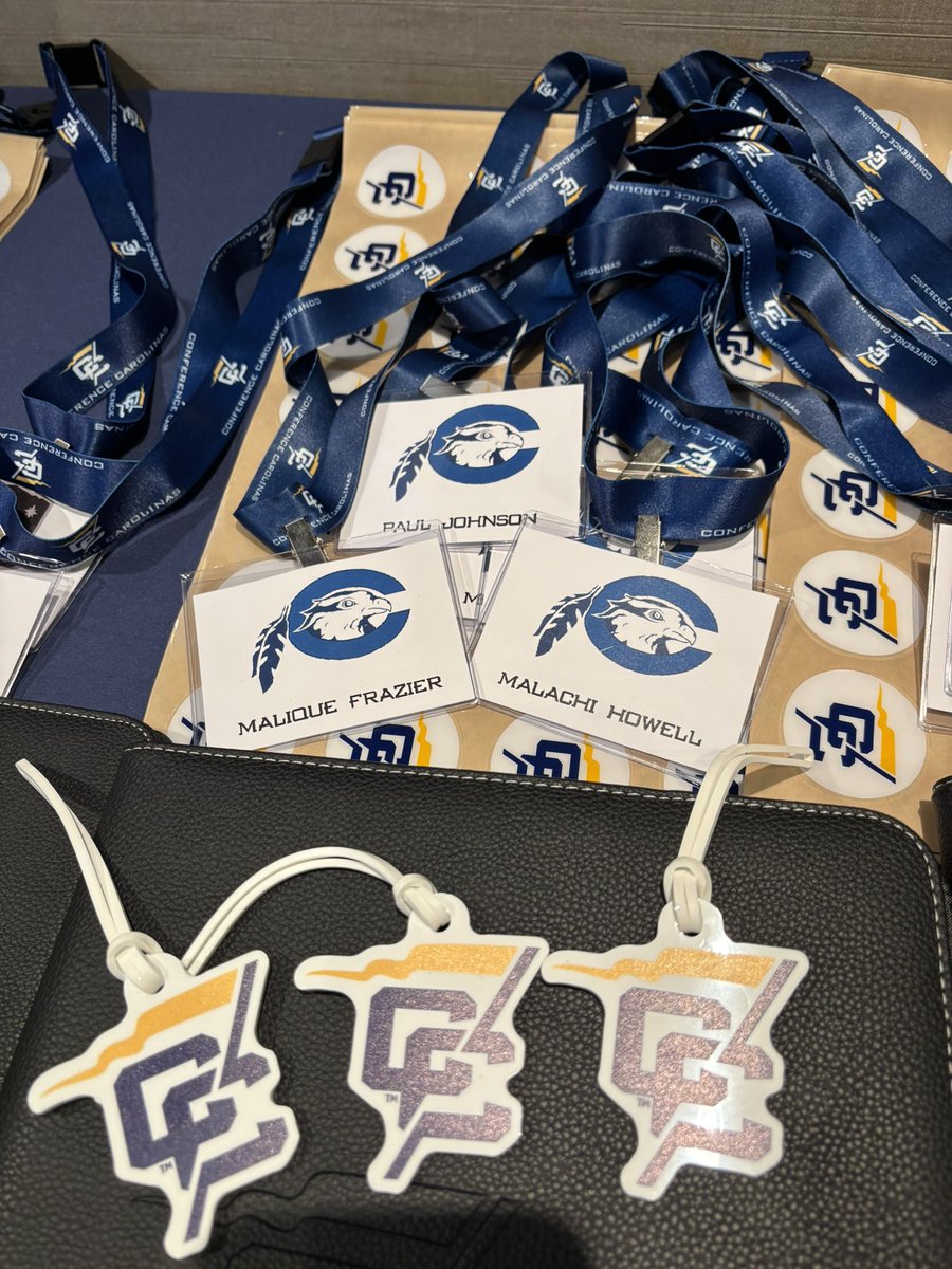 cuhawks's tweet photo. The Hawks have arrived at the 2025 Conference Carolinas Football Media Day in Greenville SC!📍🏈 https://t.co/H9UPtSYK4H