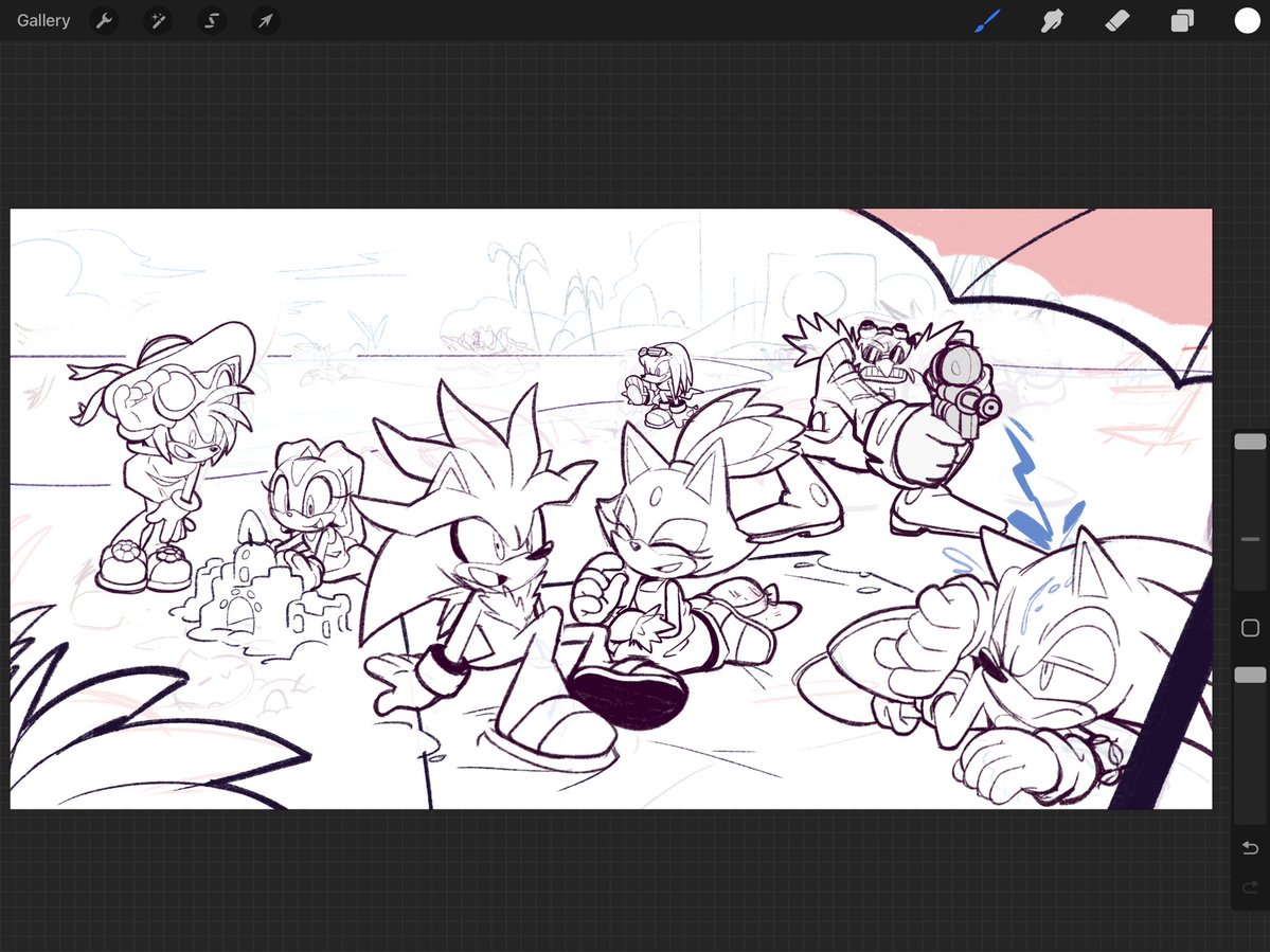 DrawnTilDawn's tweet image. I started chipping away at this old drawing concept again! Maybe I can actually finish it this Summer 🤡