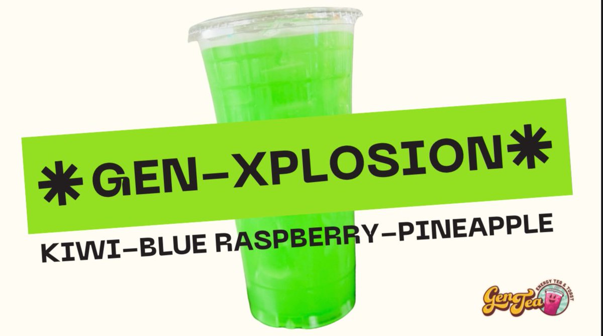GenTeaEnergy's tweet image. 🟢 🎇 Gen Xplosion🎇🟢
New flavor is NOW LIVE🚨⚡️
30/105/180mg Options
🥝Kiwi-Lime🍋🟩
🍍Pineapple🍍
🥶Blue Raspberry🥶
Order here: gen-tea.square.site/?item=OCJ36LWO…
