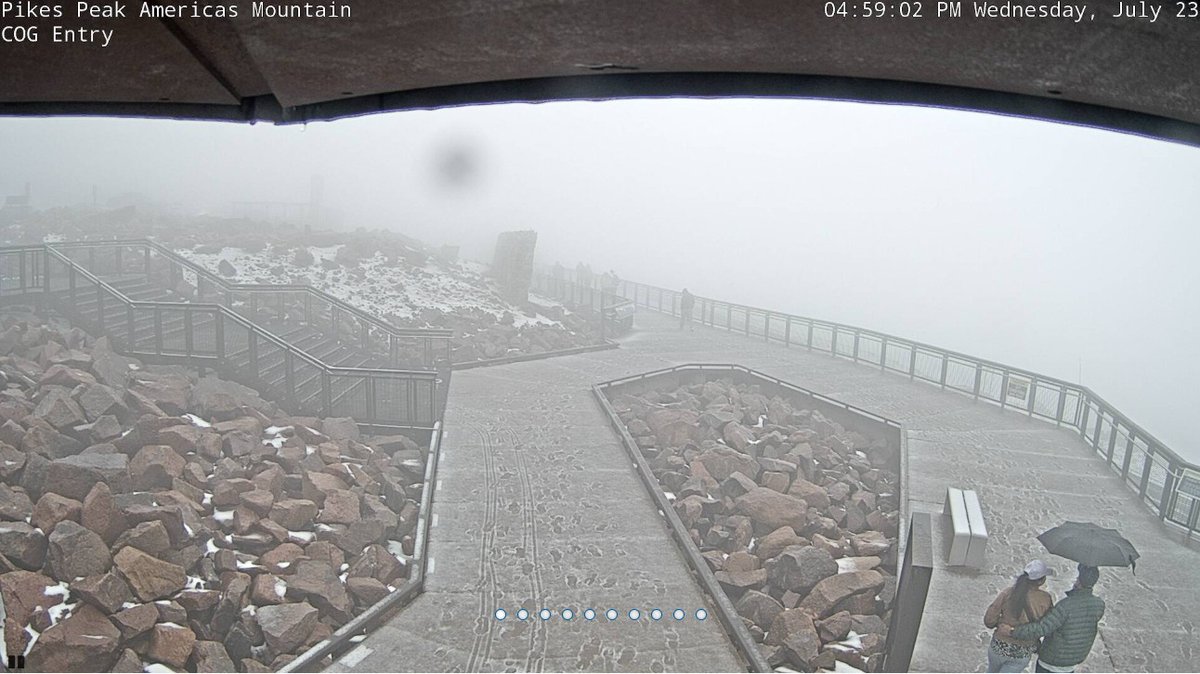 A little Summer snow at 14,115ft on Pikes Peak!
