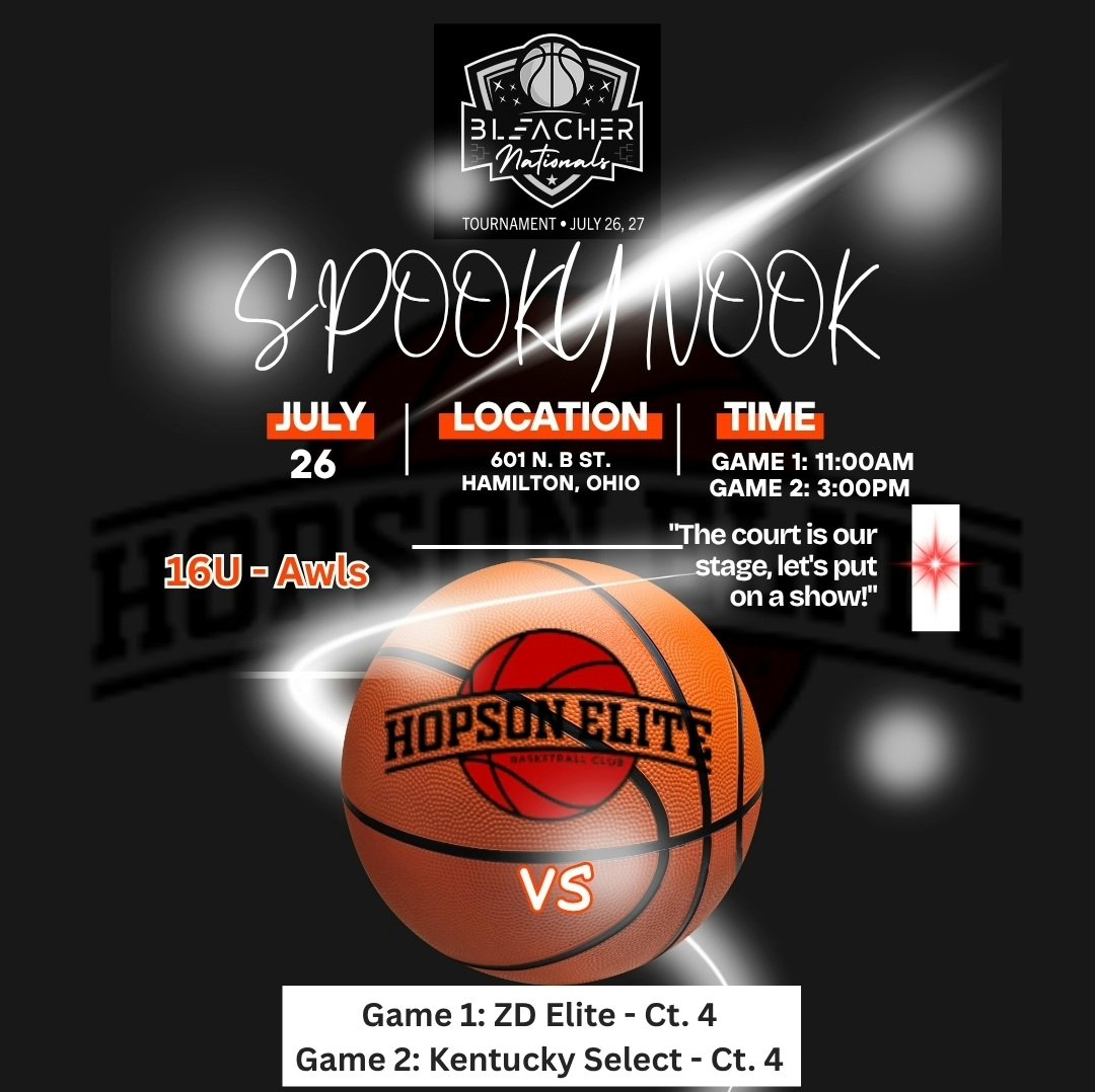 Hopson Elite Basketball Club ππ (@hopsonelitebb) on Twitter photo π₯ 16U <a href="/camj_awls10/">Cam Awls</a> and team headed β‘οΈ Spooky Nook for the <a href="/BleacherProspec/">Bleacher Prospect</a> Nationals this weekend! π₯
π Hamilton, OH
ποΈ July 26
π Game 1: 11:00AM vs. ZD Elite (Ct. 4)
π Game 2: 3:00PM vs. Kentucky Select (Ct. 4)
Letβs finish the season strong! πͺπ½π
#BuiltDifferent π₯ 16U <a href="/camj_awls10/">Cam Awls</a> and team headed β‘οΈ Spooky Nook for the <a href="/BleacherProspec/">Bleacher Prospect</a> Nationals this weekend! π₯
π Hamilton, OH
ποΈ July 26
π Game 1: 11:00AM vs. ZD Elite (Ct. 4)
π Game 2: 3:00PM vs. Kentucky Select (Ct. 4)
Letβs finish the season strong! πͺπ½π
#BuiltDifferent