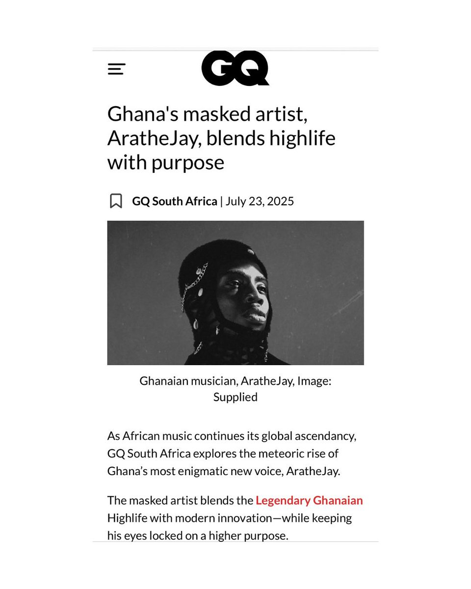 creatizine's tweet image. 🇬🇭 @arathejay for GQ SOUTH AFRICA
— Creative Director : ddvaughan
📸 G. Sarkodee
✍️ : @jude_tackie