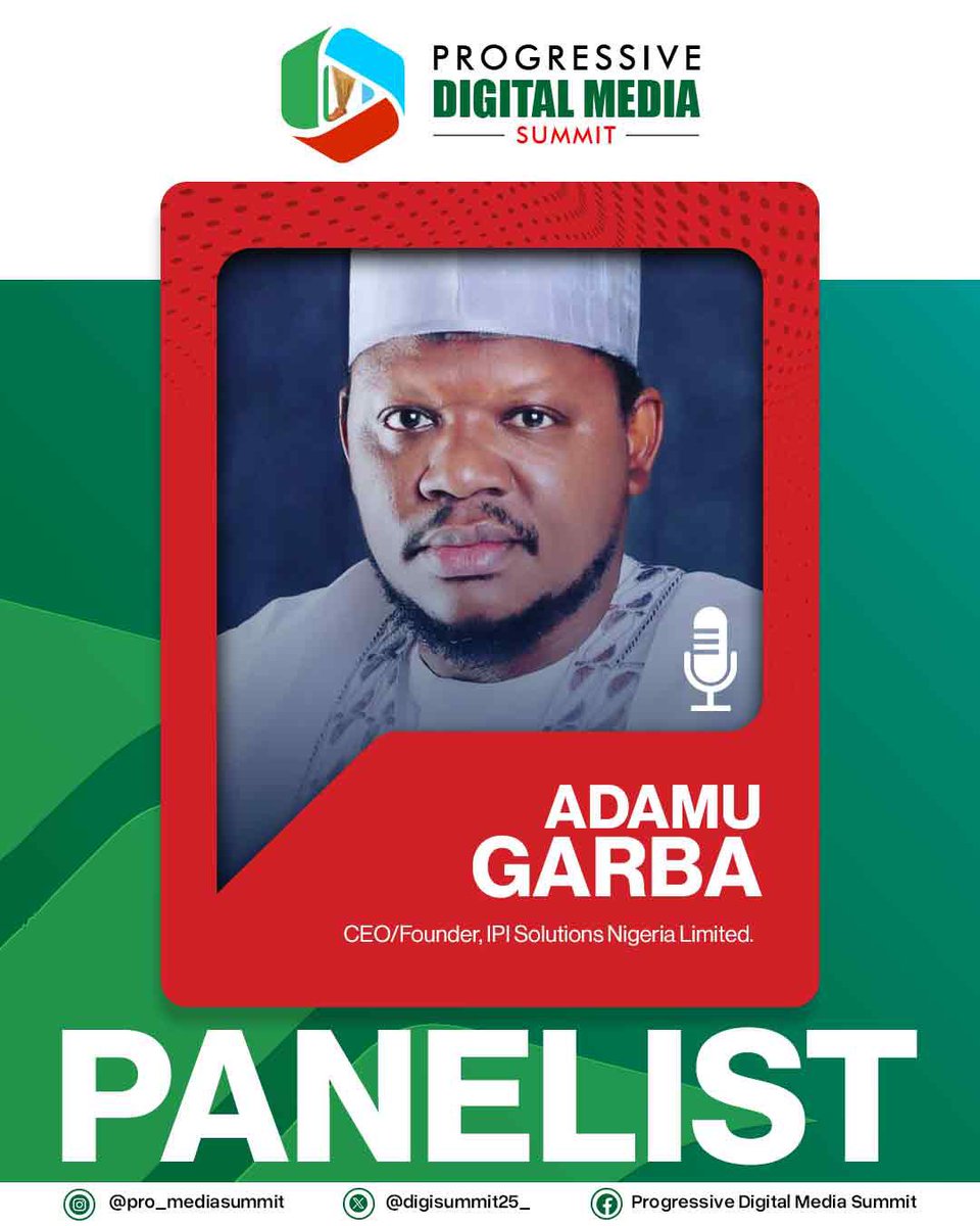 adamugarba's tweet image. I’ll be a panelist at the Progressive Digital Summit, coming up on the 1-2 August 2025 at the Presidential Villa, insha Allahu.
See you there.