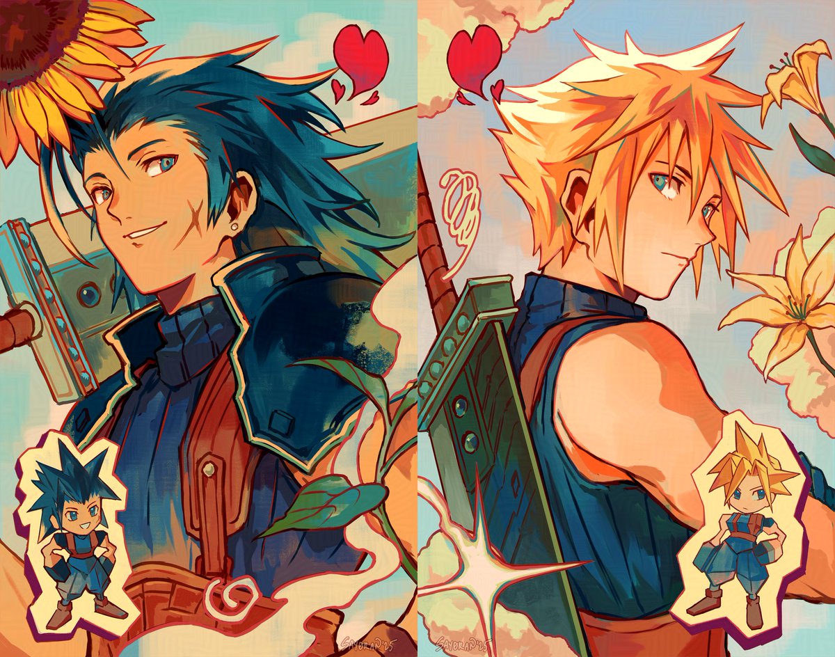 say0ranarts's tweet image. zack &amp;amp; cloud🩵💛 #FF7
