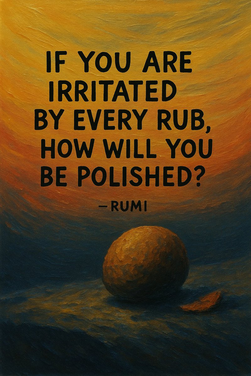 "If you are irritated by every rub, how will you be polished?."
