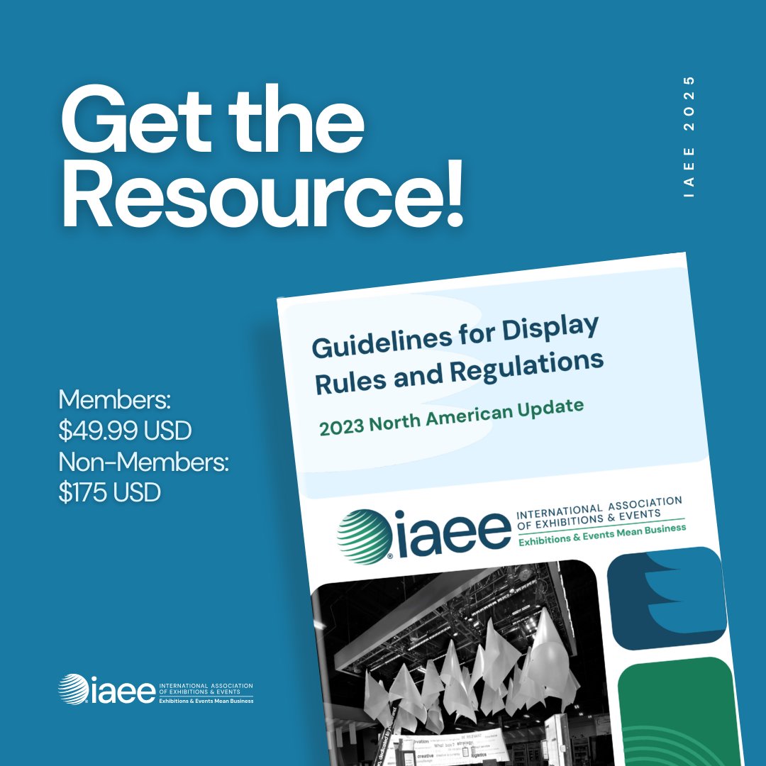 📢 🌟 Grab your copy of this coveted resource for the industry now! Guidelines for Display Rules and Regulations by #IAEE is available. Members: $49.99 USD | Non-members: $175 USD. Don't miss out! #EventProfs #IndustryStandards ❤️📚tinyurl.com/44mvffdk