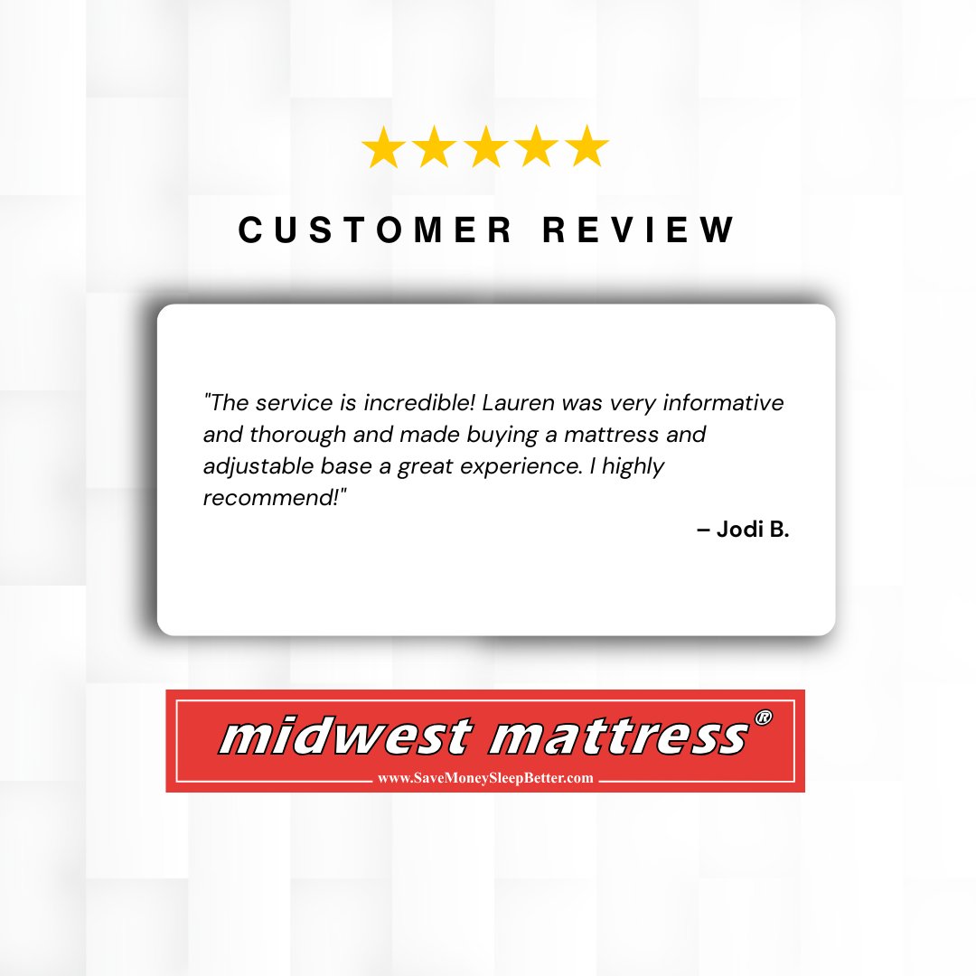 MWMattressIA's tweet image. Looking for better sleep and a better experience? Come see us — we&apos;re here to help!
#MidwestMattress #CustomerReview #AdjustableBase #SaveMoneySleepBetter