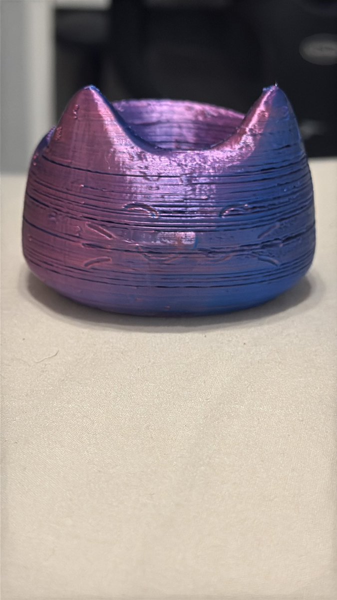 ProPlay6622957's tweet image. This is the cutest thing I’ve 3D printed (it’s a cat bowl) It’s quite smol irl, but I can find an use for it