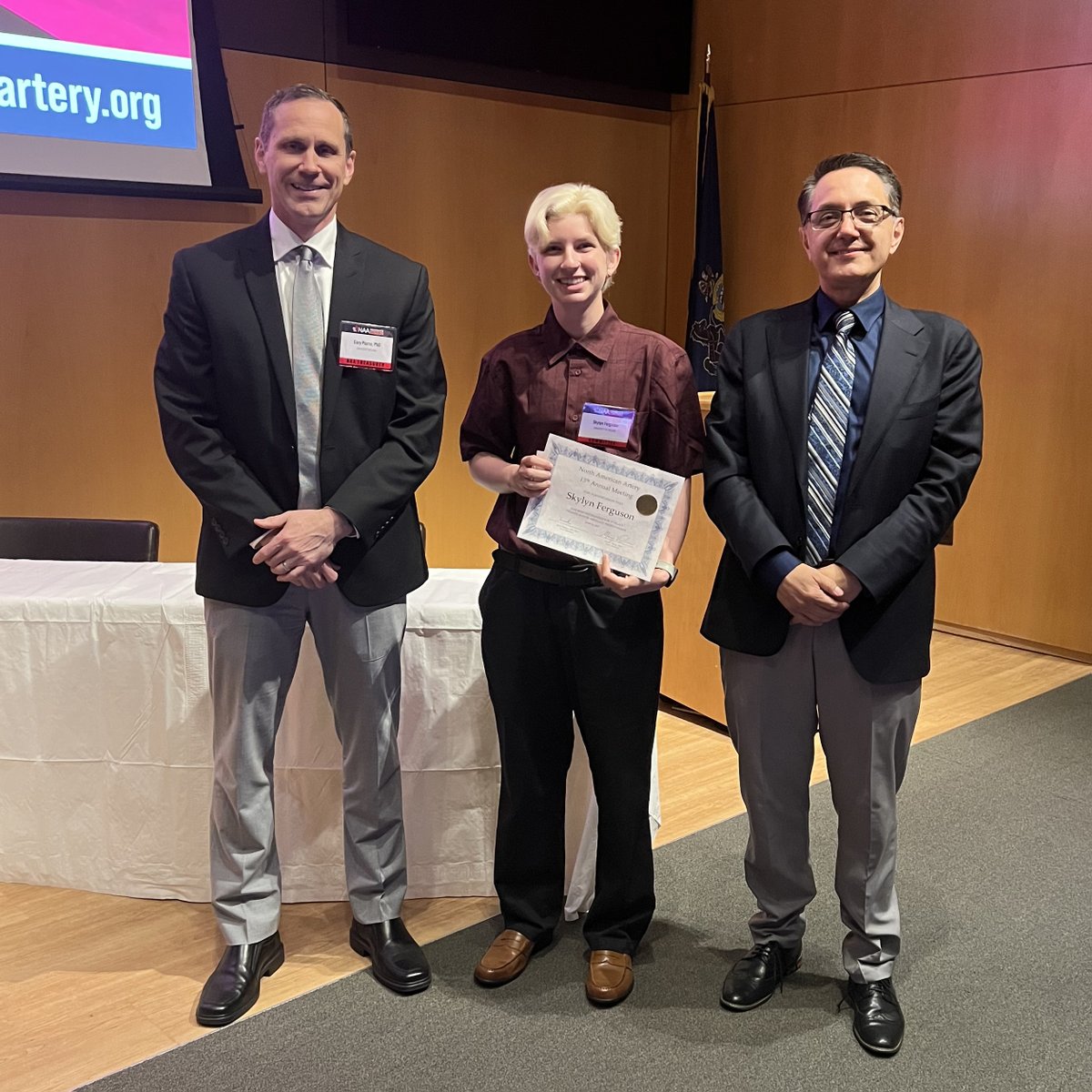 NAASociety's tweet image. Congratulations – Poster Award Winners from the 2025 NAA Conference! Skylar Ferguson (1st place) and Bianca Pourmussa (2nd place) dazzled us with their poster presentations in the inaugural trainee poster presentation awards.