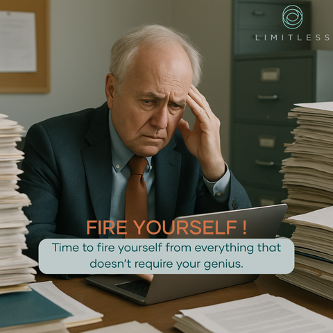 Time to Fire Yourself 🔥

Let me say this plainly: It’s time to fire yourself from everything that doesn’t require your genius.

That inbox you live in?
That calendar cluttered with tasks someone else could do?
That spreadsheet you keep updating manually?

If it doesn’t need your