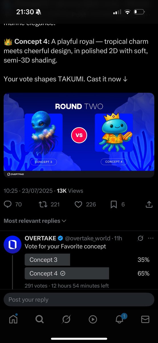 D3TRIOTT's tweet photo. - I’m a simple man, I voted for the @overtake_world takumi pfp design based on my mood!

- Voted concept 2 for round 1 because I was angry this morning 
- voted concept 2 for round 2 cos I’m hungry atm and I could really go for some hotdog 🌭 

#overtakepfpvote https://t.co/uvArURLZhs