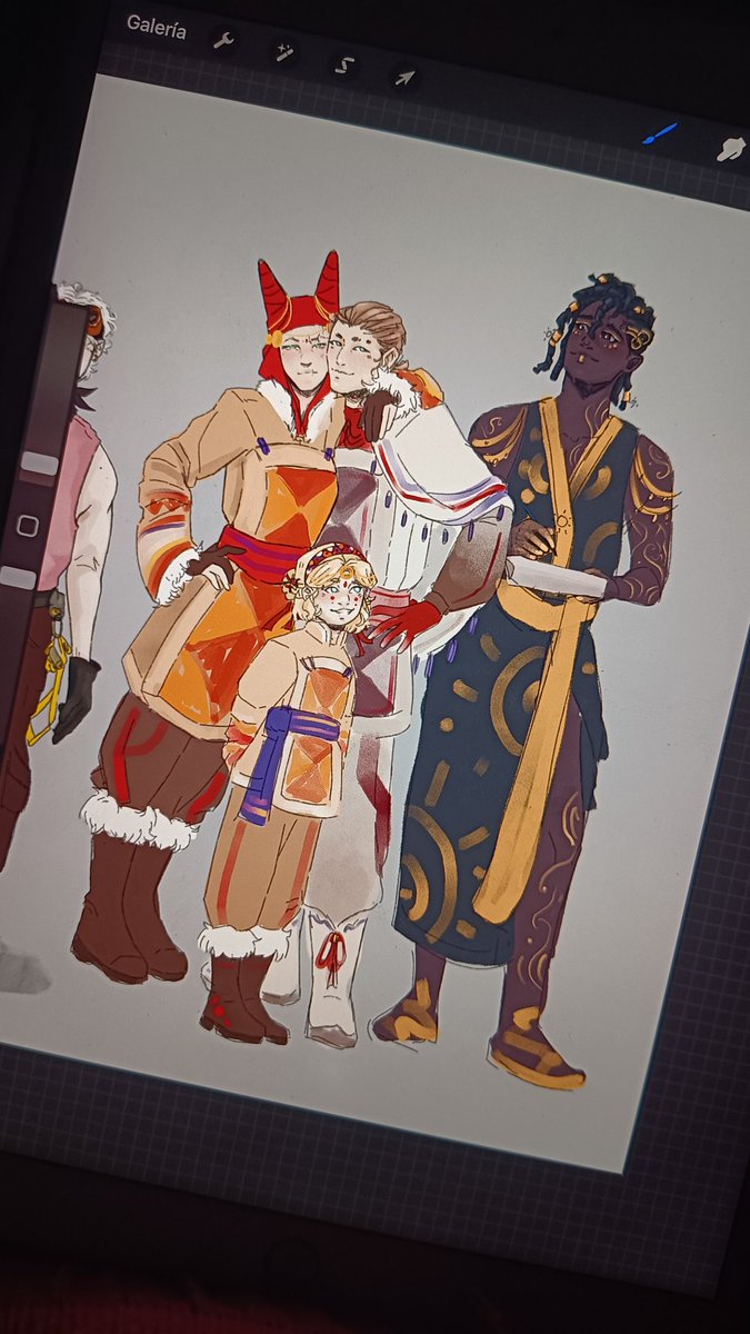 howuld1's tweet image. Hace unos meses dibujé a mis hijos en un au, me ha apetecido utilizar ese mismo lineup para enseñaroslos con sus trajes oficiales (la ropa que usan en su historia original).
Si queréis preguntar Lore o cualquier cosa sobre ellos, nada me haría más feliz que contaroslo ❤️🫡 #oc