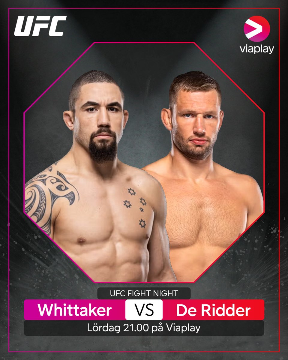 Robert Whittaker möter Reinier de Ridder i lördagens huvudmatch! 🔥🔥

📺 Följ galan på Viaplay, sändningsstart lördag 21.00