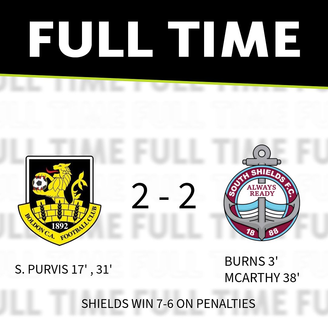 After 18 penalties, South Shields retain the Sam Bartram Trophy for another season.

That concludes our Pre - Season, all the best for your upcoming campaign, <a href="/SouthShieldsFC/">South Shields FC</a> 🫡 

2-2 | #BOLvSOU | #BoldonCA