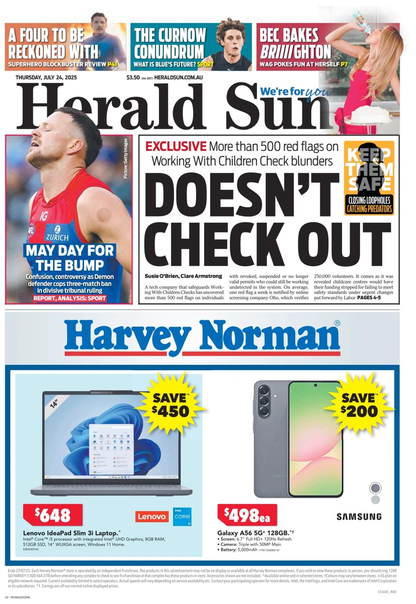 ukpapers's tweet image. π¦πΊ Doesn't Check Out
β«An online screening company used by high-profile sporting bodies including the AFL has found more than 500 people with suspended or no longer valid permits, highlighting serious flaws in the child safety system
β«@susieob @ByClare
#frontpagestodayβ¦