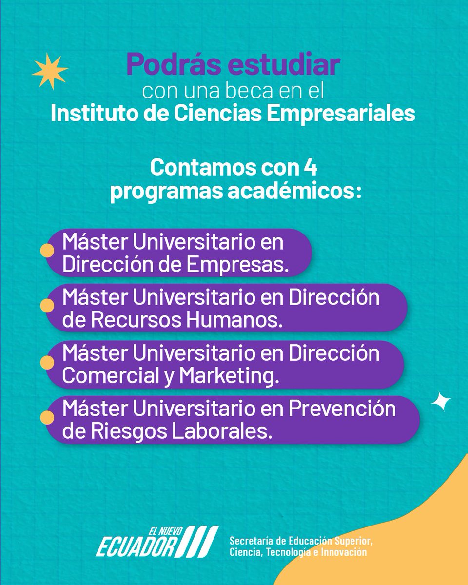 EduSuperiorEc's tweet image. ¡Obtén un título internacional de cuarto nivel!
Con una beca Globo Común estudia tu maestría en línea.
Postula hasta el 31 de julio.
Varias carreras a tu alcance, conócelas en: siau.senescyt.gob.ec/imf-25-26/
