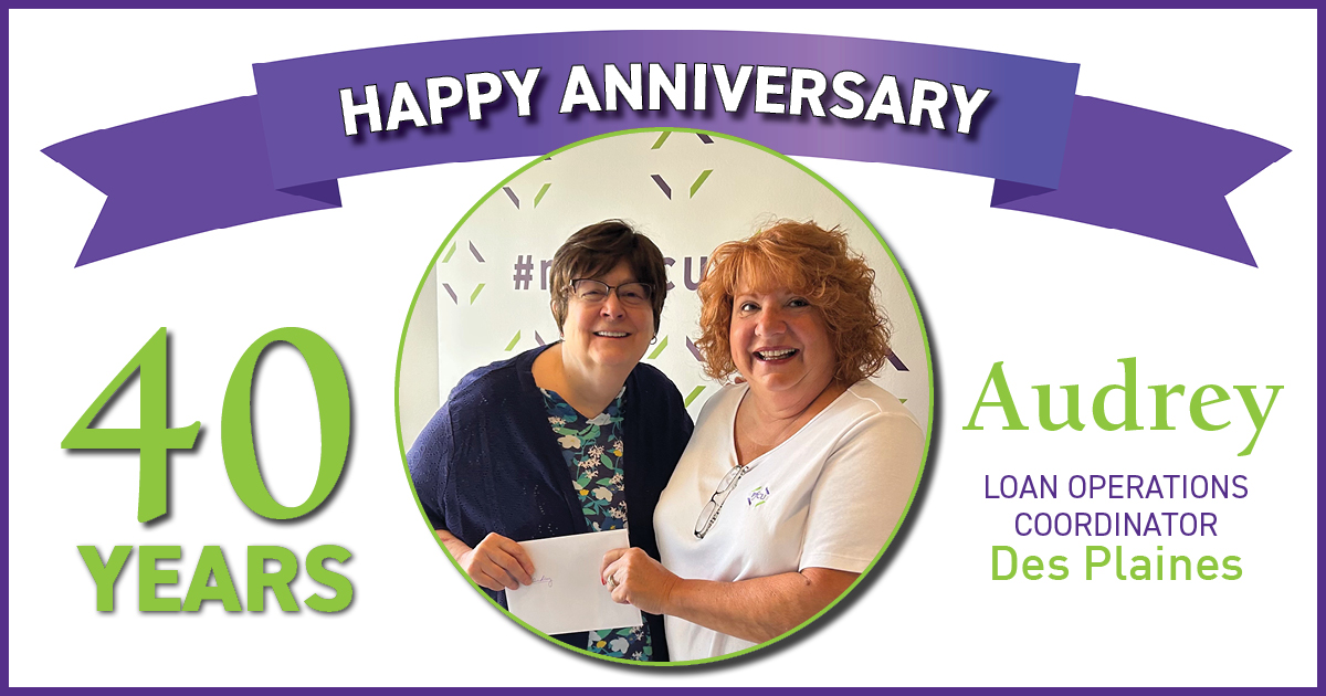 Congratulations to Audrey, our Loan Operations Coordinator, on her 40th Anniversary!  Audrey wears many hats for PFCU and continues to be a valuable asset to the credit union.  Thank you, Audrey, for all you do for PFCU.  #mypfcu  #WorkAnniversary