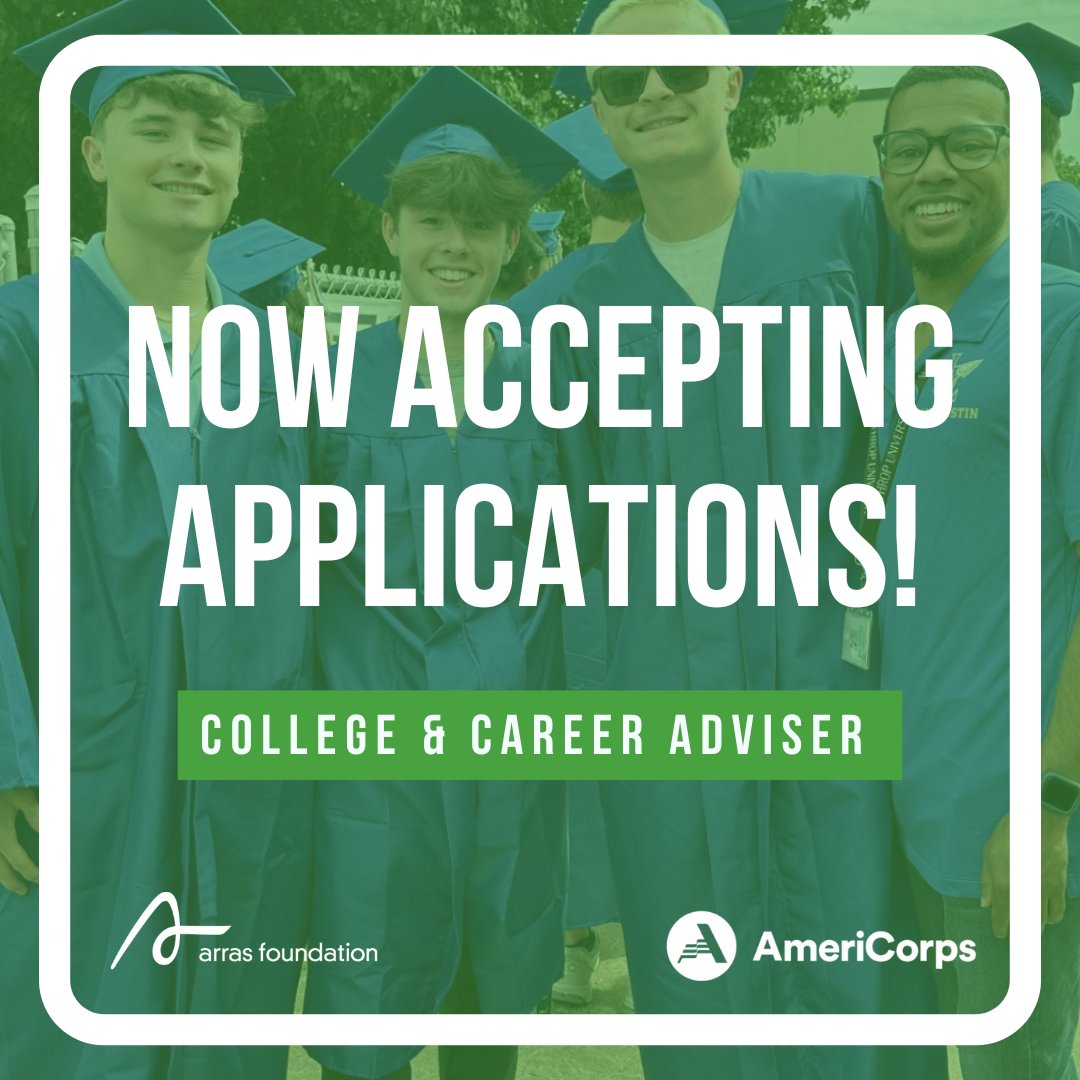Hey recent grads, gap year-seekers, and young adults with a 💚 for service! We are taking applications for the 2025-26 Corps!

Ready to make a difference? Apply today: arrasfoundation.org/college-advisi…