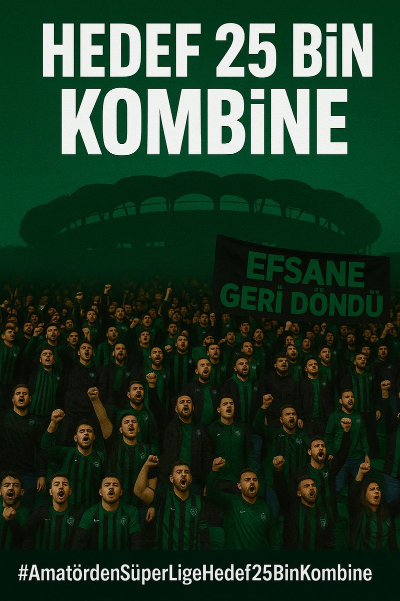 Elit Kocaelisporlular (@halkintakimi41) on Twitter photo Kocaelispor yönetimi geç de olsa yanlışından döndü. Süper Lig’in başlamasına 19 gün kaldı. Lig başlayana kadar yönetime tokat gibi bir cevap için en az 25.000 kombine satılmalıdır
Şehri havaya sokalım, kombine alalım aldıralım
#AmatördenSüperLigeHedef25BinKombine <a href="/Kocaelispor/">Kocaelispor</a> Kocaelispor yönetimi geç de olsa yanlışından döndü. Süper Lig’in başlamasına 19 gün kaldı. Lig başlayana kadar yönetime tokat gibi bir cevap için en az 25.000 kombine satılmalıdır
Şehri havaya sokalım, kombine alalım aldıralım
#AmatördenSüperLigeHedef25BinKombine <a href="/Kocaelispor/">Kocaelispor</a>