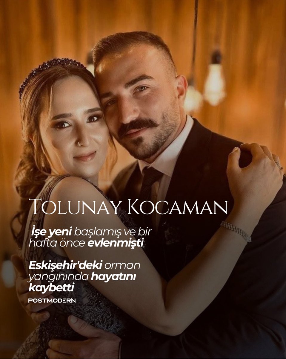 postmodeern's tweet image. Eskişehir'deki orman yangınında hayatını kaybeden 10 işçiden biri olan Tolunay Kocaman'ın, işe yeni başladığı ve bir hafta önce evlendiği öğrenildi.