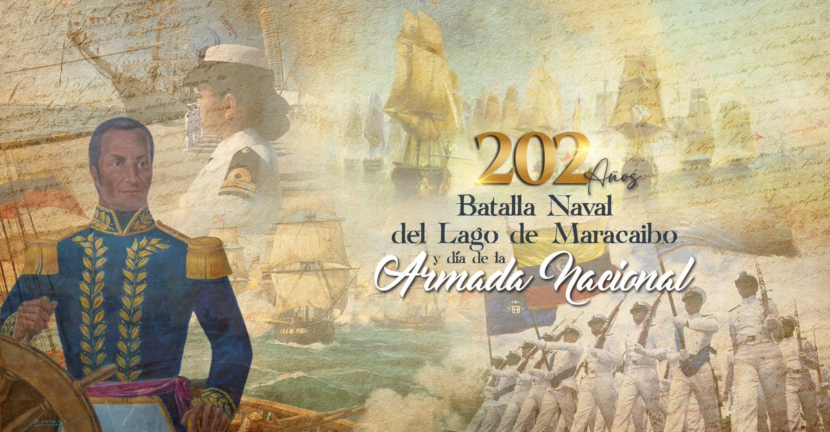 🇨🇴⚓️ Este jueves #24DeJulio conmemoramos 202 años de la Batalla Naval del Lago de Maracaibo, más conocida como “La Batalla Decisiva”, un hecho histórico que definió la independencia de Hispanoamérica y selló nuestra libertad.