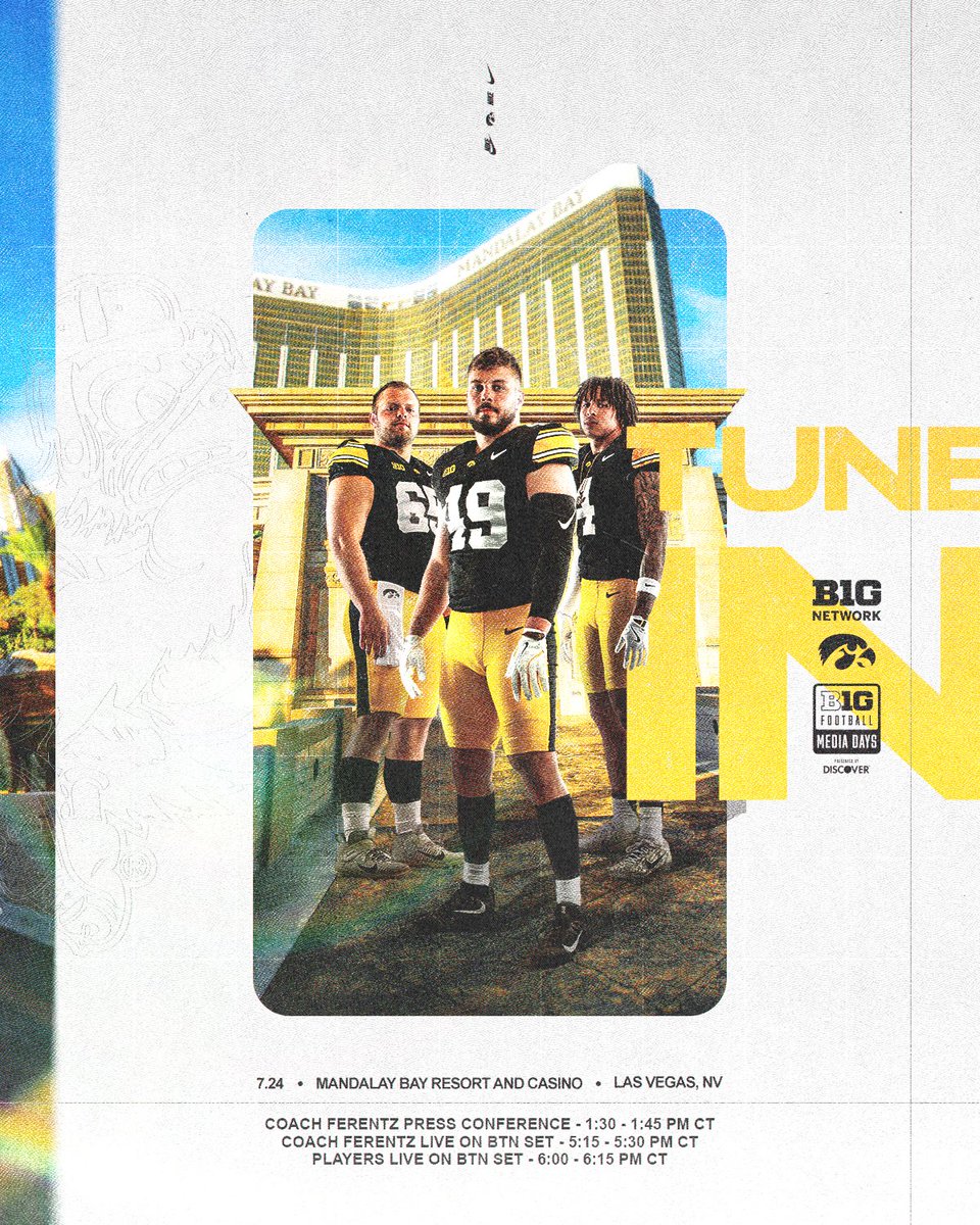 Vegas Tomorrow ⏳✈️

Tune in on @bigtennetwork 📺

#Hawkeyes x #B1GMediaDays