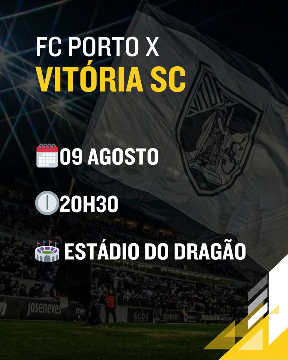 AVitoriaSempre's tweet image. 👉 Estreia no campeonato já está marcada ⚔️
Vitória SC deslocar-se ao Dragão, no dia 9 (Sábado) às 20h30.
Excelente horário para mais uma deslocação em peso dos adeptos Vitorianos