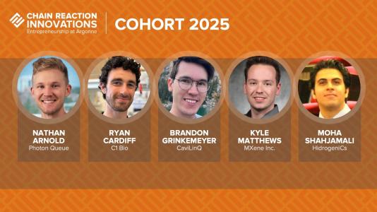 argonne's tweet image. We’re thrilled to welcome five new innovators to Argonne’s Chain Reaction Innovations entrepreneurship program! Over 2 years, they’ll grow their energy & science startups with support from Argonne experts.
Meet the new cohort - bit.ly/46OvulB
