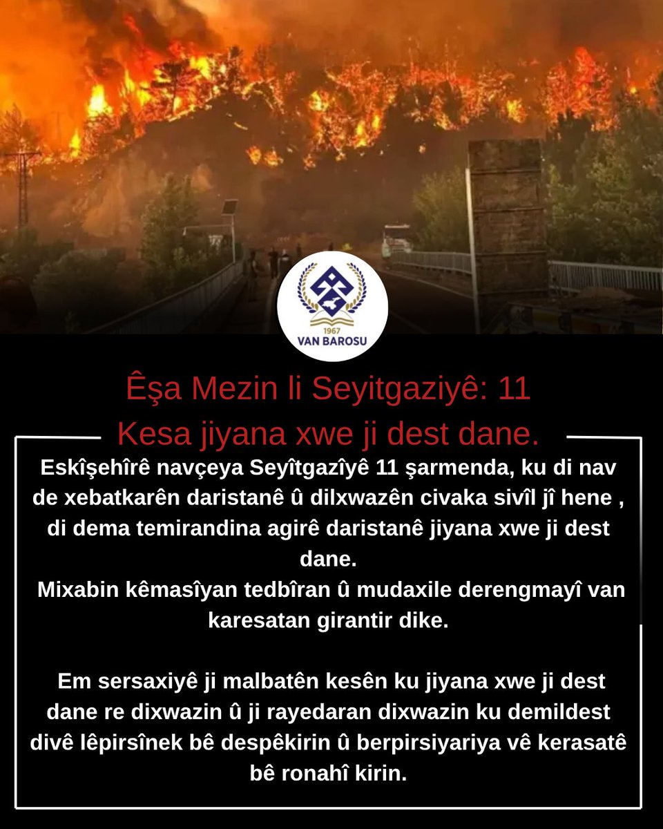 Seyitgazi’de Büyük Acı: 11 Can Yitirdik

Êşa Mezin li Seyitgaziyê: 11 Kesa jiyana xwe ji dest dane.