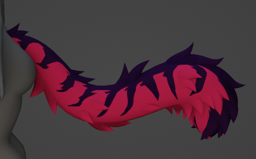 tail commission wip! &lt;3
.
.
.
#blender #3d #tail3d #vrc #vrchat #furry #b3d #fluff #comm
