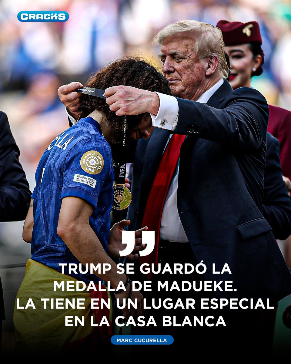 cracks_oficial's tweet image. UNA MEDALLA "PRESIDENCIAL" 🎖️
Marc Cucurella bromeó con Gerard Romero sobre la medalla del Mundial de Clubes de Noni Madueke...