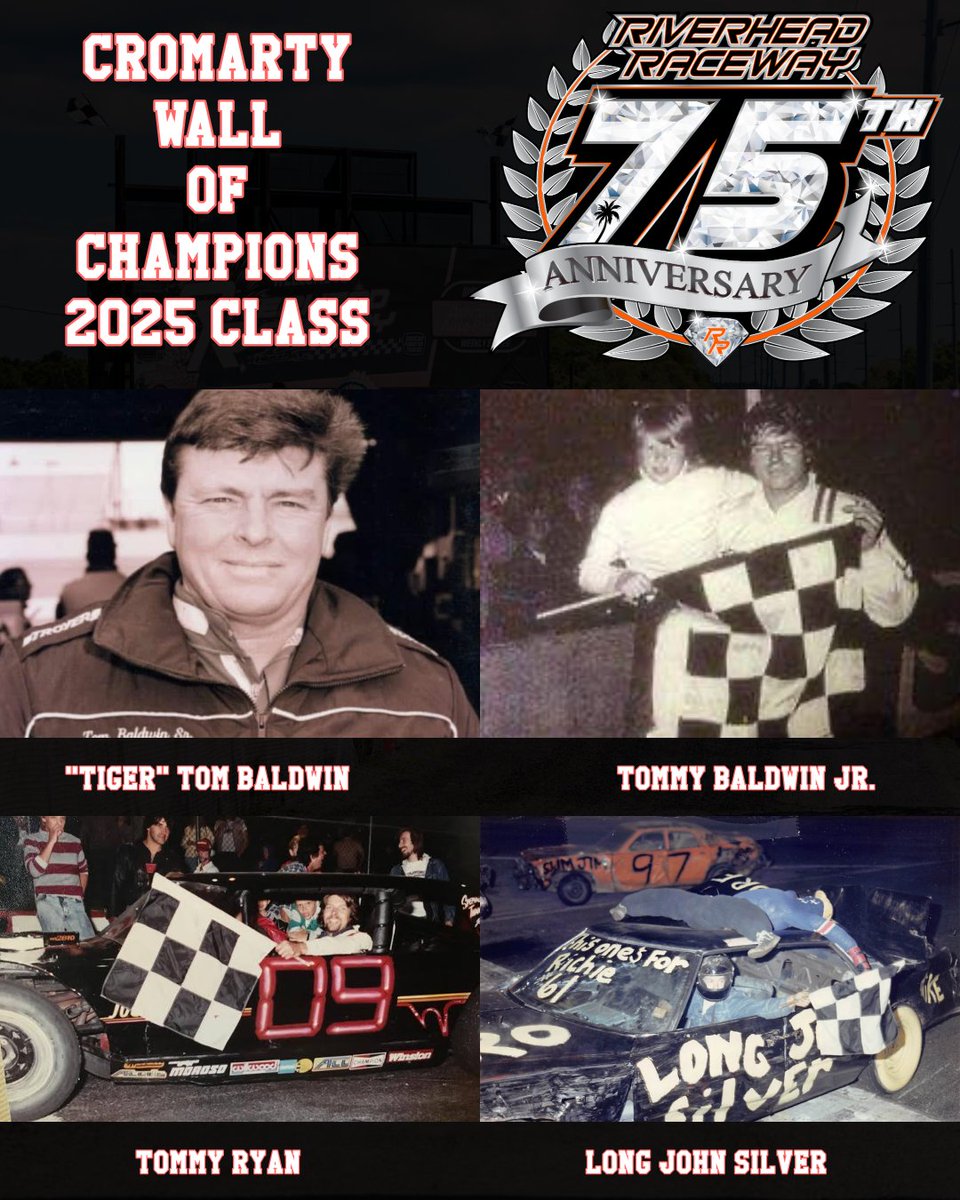 TOM BALDWIN SR. &amp; TOM BALDWIN JR., TOM RYAN AND LONG JOHN SILVER ANNOUNCED AS 2025 RIVERHEAD CROMARTY WALL OF CHAMPIONS INDUCTEES