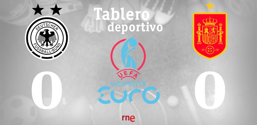Tablero Deportivo RNE (@tablero_rne) on Twitter photo <a href="/rne/">Radio Nacional</a> <a href="/Fercare24/">Fernando Cardenal</a> <a href="/_saraguti/">Sara Gutiérrez Alcaraz</a> <a href="/Pcamdom/">Patricia Campos</a> <a href="/MikiCamino98/">Miki Camino</a> ¡NOS VAMOS A LA PRÓRROGA! ¡MÁS SUSPENSE IMPOSIBLE!
🏟️ Estadio Letzigrund (Zúrich) 🇨🇭
🏆 #WEURO2025
⚽️ 🇩🇪 Alemania 0⃣🆚0⃣ España🇪🇸
🔴 DIRECTO | <a href="/rne/">Radio Nacional</a>
📲 rtve.es/rneaudio <a href="/rne/">Radio Nacional</a> <a href="/Fercare24/">Fernando Cardenal</a> <a href="/_saraguti/">Sara Gutiérrez Alcaraz</a> <a href="/Pcamdom/">Patricia Campos</a> <a href="/MikiCamino98/">Miki Camino</a> ¡NOS VAMOS A LA PRÓRROGA! ¡MÁS SUSPENSE IMPOSIBLE!
🏟️ Estadio Letzigrund (Zúrich) 🇨🇭
🏆 #WEURO2025
⚽️ 🇩🇪 Alemania 0⃣🆚0⃣ España🇪🇸
🔴 DIRECTO | <a href="/rne/">Radio Nacional</a>
📲 rtve.es/rneaudio
