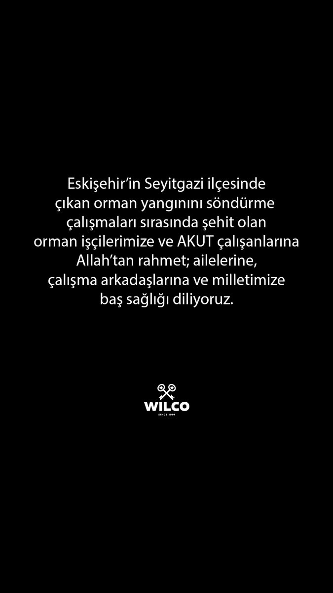 Eskişehir’in Seyitgazi ilçesinde çıkan orman yangınını söndürme çalışmaları sırasında şehit olan orman işçilerimize ve AKUT çalışanlarına Allah’tan rahmet; ailelerine, çalışma arkadaşlarına ve milletimize baş sağlığı diliyoruz.