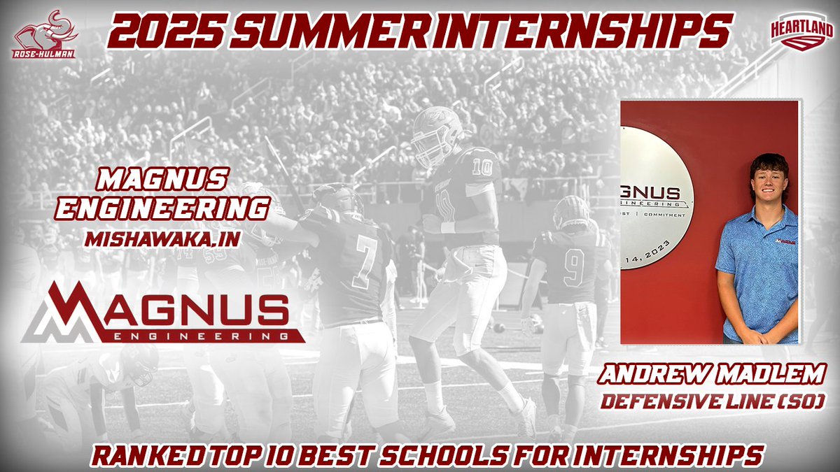 Rose-Hulman Football (@rosehulmanfb) on Twitter photo <a href="/JoeyAlexion22/">Joey Alexion</a> <a href="/Antonio_Barnes_/">Antonio Barnes</a> <a href="/brock_behrend/">Brock Behrend</a> <a href="/DaseHayden/">Hayden Dase</a> <a href="/Wbell2254/">Wyatt Bell</a> <a href="/Jacob_Dewitt18/">Jacob DeWitt</a> <a href="/Ahastings1765/">Austin Hastings</a> <a href="/GrosGavin/">Gavin Gros</a> <a href="/bkeat11/">Braden Keating</a> <a href="/Marshallkoch21/">Marshallkoch_21</a> Next up for the Fightin' Engineers is Andrew Madlem, Sophomore Defensive Lineman from Indiana. Andrew is studying Civil Engineering and interning with Magnus engineering in Mishawaka, IN. #WeWork <a href="/JoeyAlexion22/">Joey Alexion</a> <a href="/Antonio_Barnes_/">Antonio Barnes</a> <a href="/brock_behrend/">Brock Behrend</a> <a href="/DaseHayden/">Hayden Dase</a> <a href="/Wbell2254/">Wyatt Bell</a> <a href="/Jacob_Dewitt18/">Jacob DeWitt</a> <a href="/Ahastings1765/">Austin Hastings</a> <a href="/GrosGavin/">Gavin Gros</a> <a href="/bkeat11/">Braden Keating</a> <a href="/Marshallkoch21/">Marshallkoch_21</a> Next up for the Fightin' Engineers is Andrew Madlem, Sophomore Defensive Lineman from Indiana. Andrew is studying Civil Engineering and interning with Magnus engineering in Mishawaka, IN. #WeWork