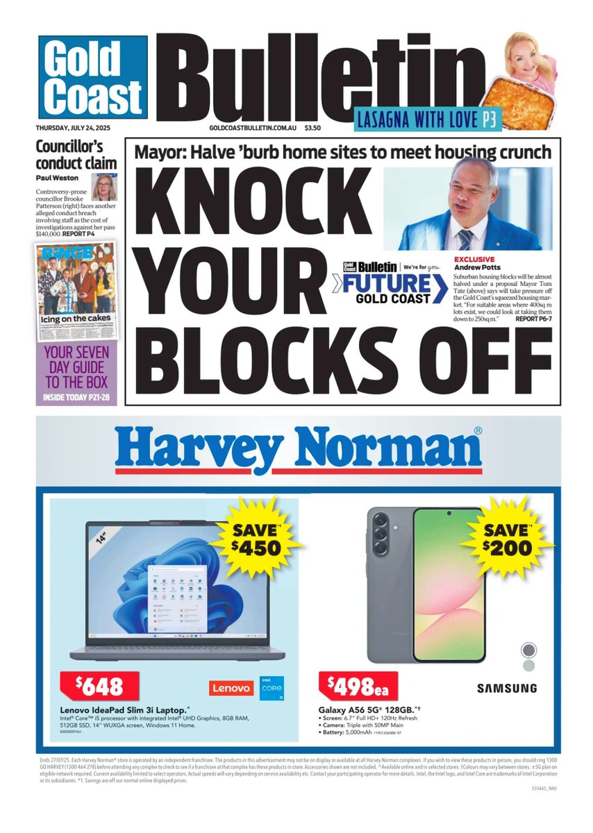 ukpapers's tweet image. π¦πΊ Knock Your Blocks Off
β«Mayor: Halve 'burb home sites to meet housing crunch
β«@GCS_Pottsy
#frontpagestoday #Australia @GCBulletin