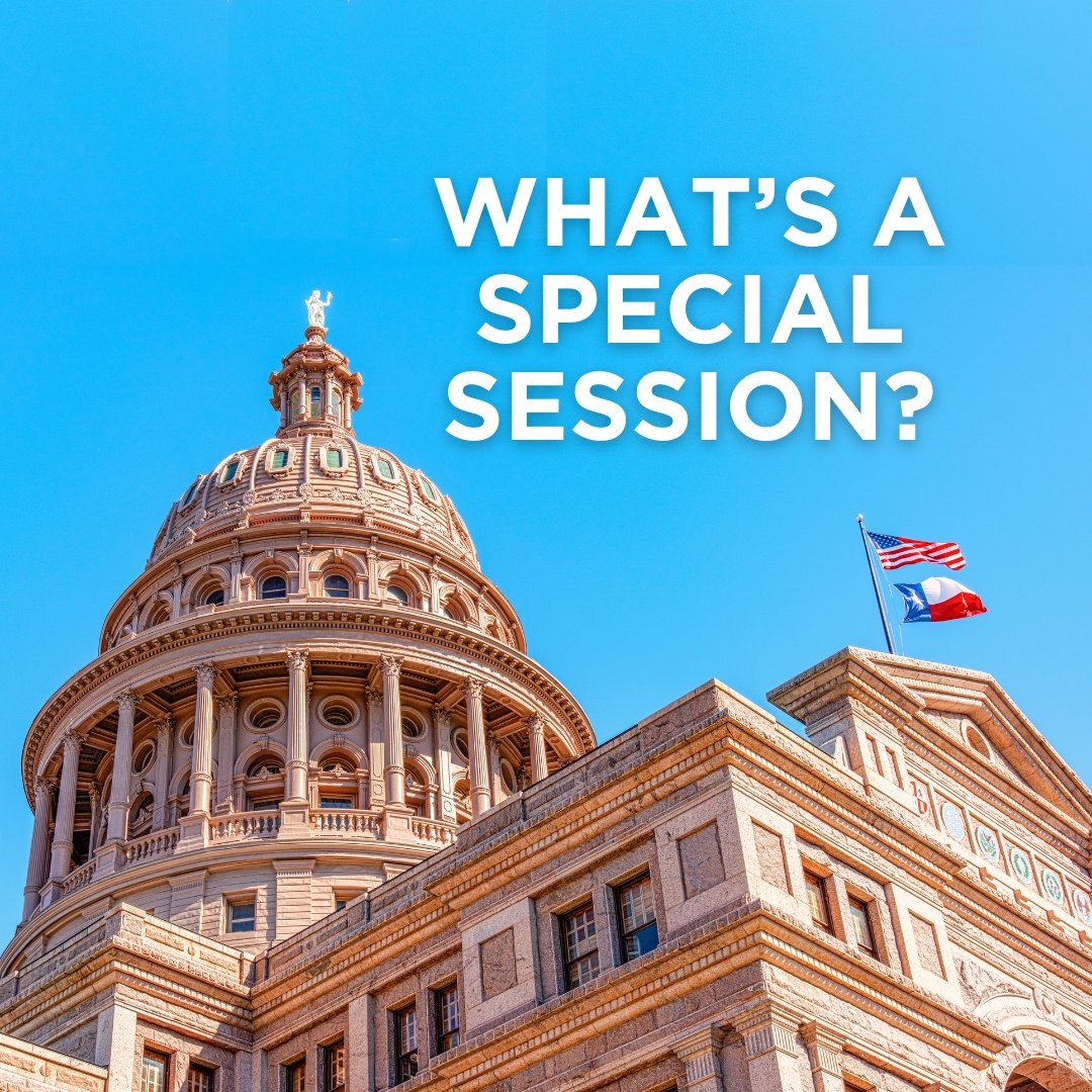 RYHTexas's tweet image. What is a special session?
The Texas Legislature typically convenes in odd-numbered years for 140 days, setting a two-year state budget and passing new laws impacting Texans’ lives and livelihoods.
But, the Governor of Texas has the ability to call lawmakers back to Austin,…