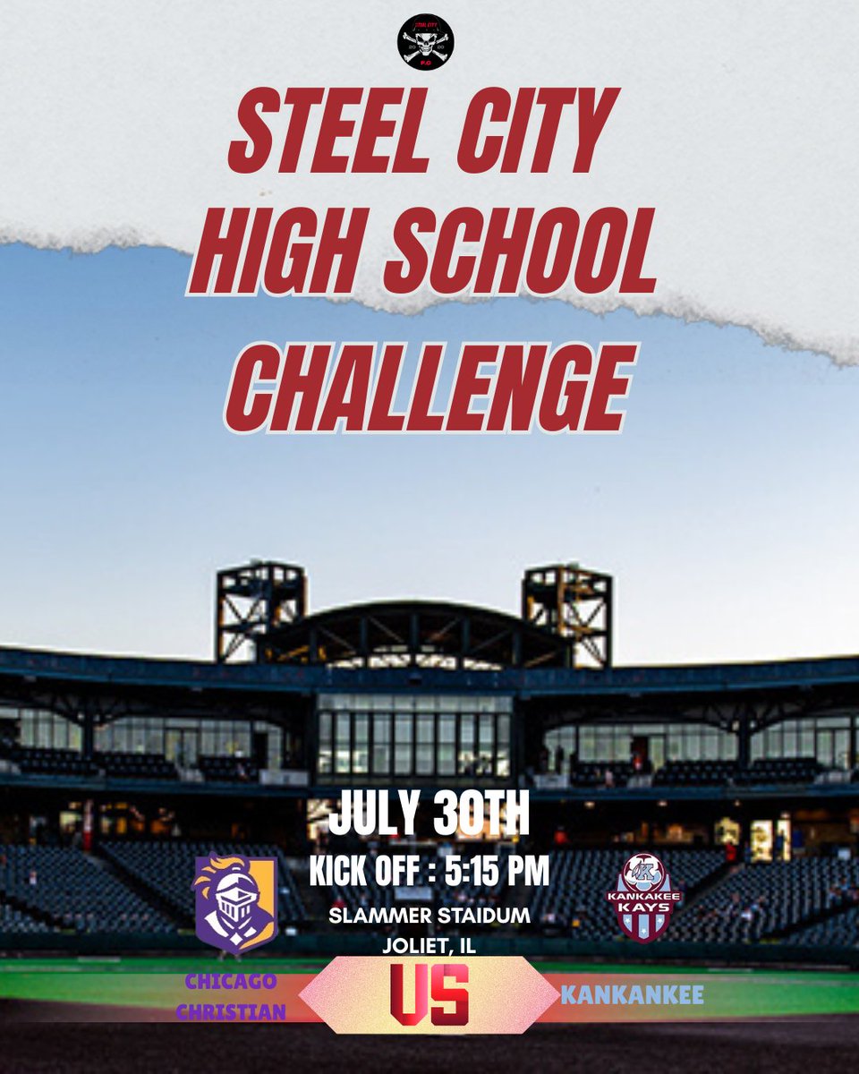 Knights soccer will be playing at Slammer Stadium in Joliet in a scrimmage against Kankakee HS! July 30 at 5:15PM! Stay for the Steel City FC game and watch CCHS Coach Danny Mack suit up to follow! 
Tickets for the Steel City match can be purchased here:
app.fanbaseclub.com/Fan/Tickets/Ch…