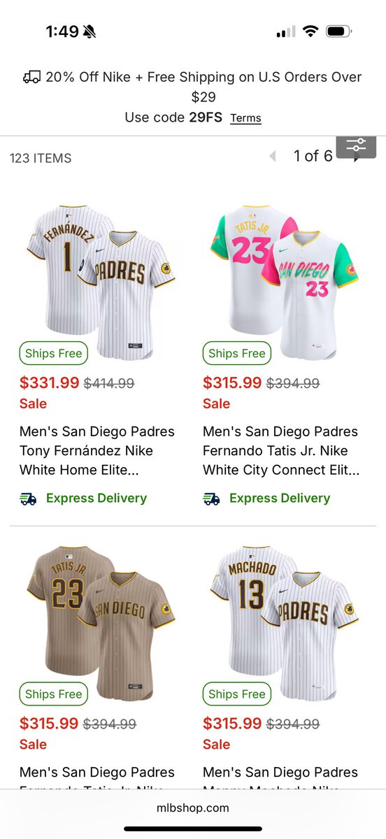 ChadEtch's tweet image. Anyone have any clue why a Tony Fernandez Padres jersey is the most expensive jersey in the MLB Shop? 🤣