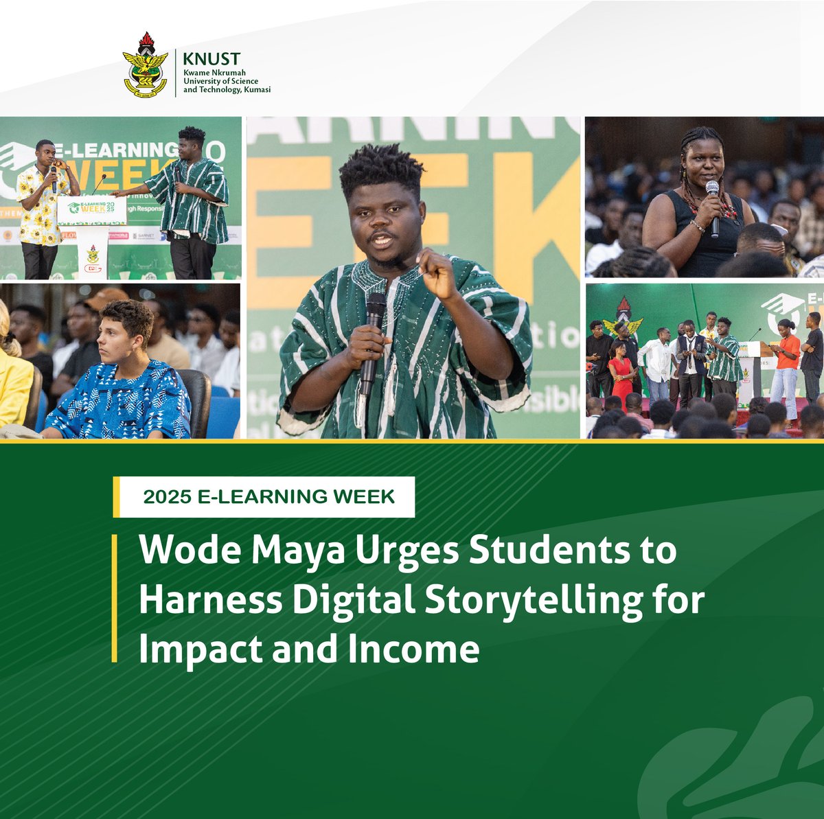 KNUSTGH's tweet image. Speaking at the ongoing E-Learning Week and International Conference at the Great Hall of KNUST,@wode_maya shared practical insights and personal experiences on how digital platforms can transform lives and careers.
Learn more here⬇️
knust.edu.gh/news/news-item…