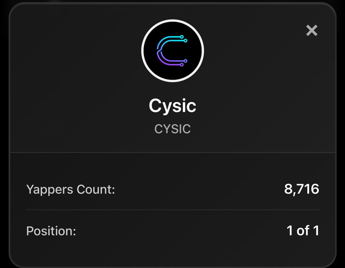 8700+ yappers already on <a href="/cysic_xyz/">Cysic</a>
Am I too late to the party ?
