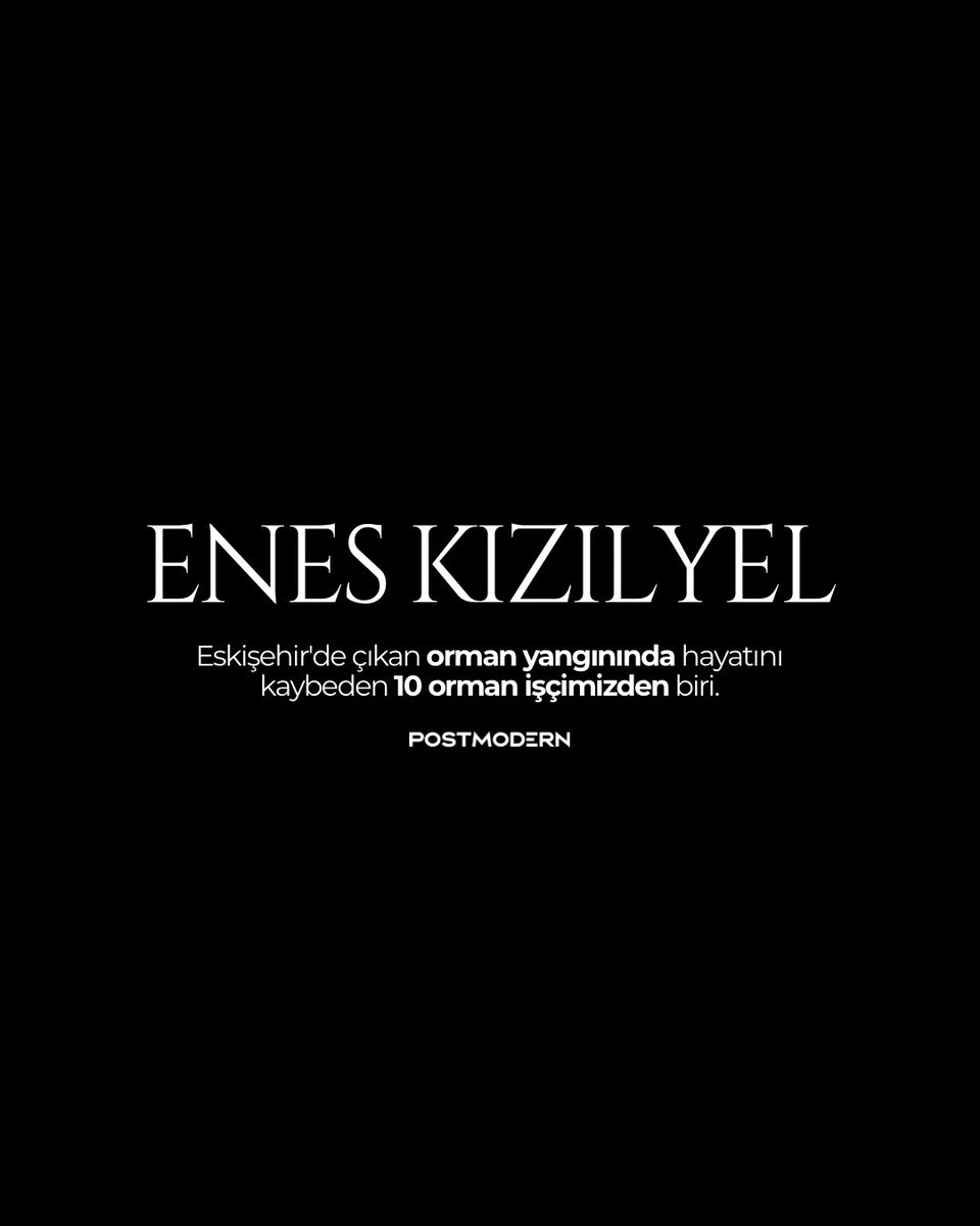 Eskişehir’de çıkan orman yangınında hayatını kaybeden 10 orman işçimizin isimleri belli oldu… Allah’tan rahmet diliyoruz.

— Sercan Utmi
— Hilmi Şahin 
— Eyip Dereli
— Alperen Özcan
— Enes Kızılyel
— Muharrem Can
— İlker Onarıcı
— Tekin Enes Sarıyıldız
— Bayram Eren Arslan
—