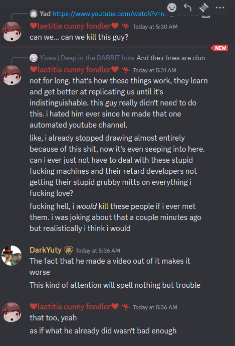 SchizoDev_'s tweet photo. One of them even said they wanted to kill me because, in their words, "I would kill these people if I met them."
That’s the hill they chose to die on: that I was ruining their right to coom over anime children. https://t.co/TfSXpfefoP