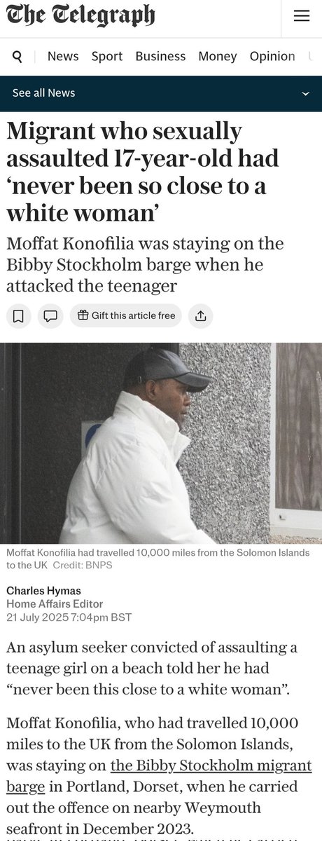 243_cal's tweet image. WEYMOUTH 🏴 Asylum-seeker who had "never been so close to a white woman" is convicted of sexually assaulting a 17 yr old. Court hears Moffat Konofilia (48) is from the Solomon Islands, a country on the other side of the planet. He was released on bail, pending sentencing.