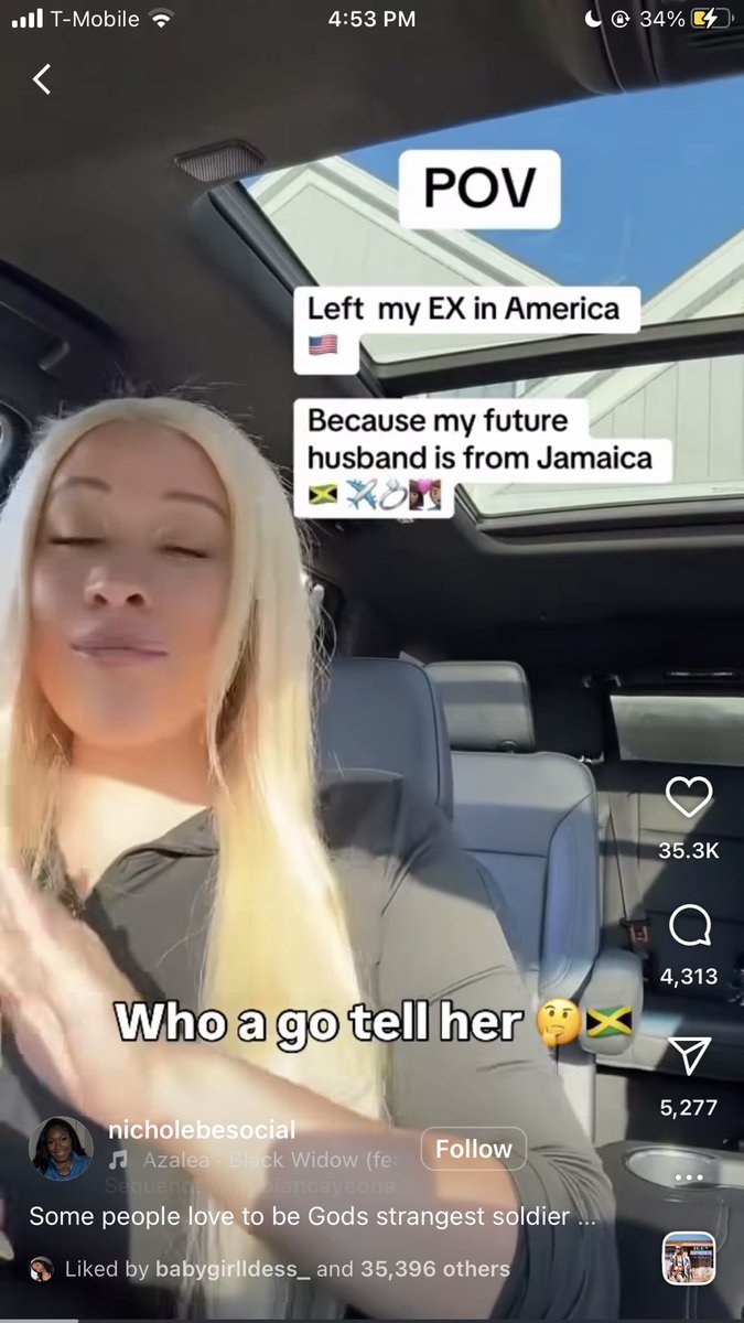 PookTroop's tweet image. She’s going to get pregnant by a yardie in Jamaica and then go back to her ex and claim it’s his kid. I’ve seen this happen so many of times.