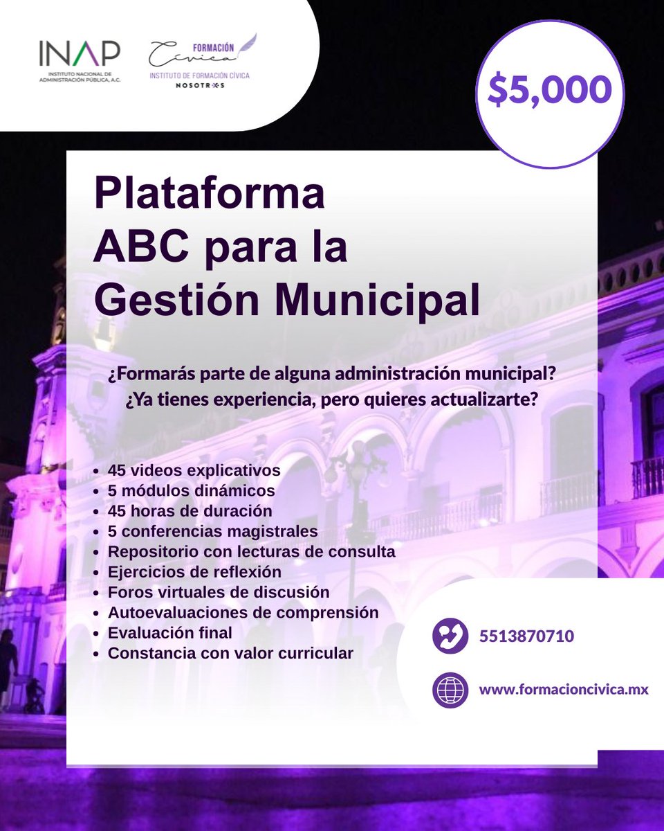 NosotrxsMX's tweet image. ¿Formas parte de un gobierno?
La Plataforma ABC te ofrece formación práctica y en línea para fortalecer tus capacidades.
Curso de 45 hrs con constancia y acceso a materiales clave
Regístrate: forms.gle/3qgejVphhJDHrF…
Más información 5513870710
