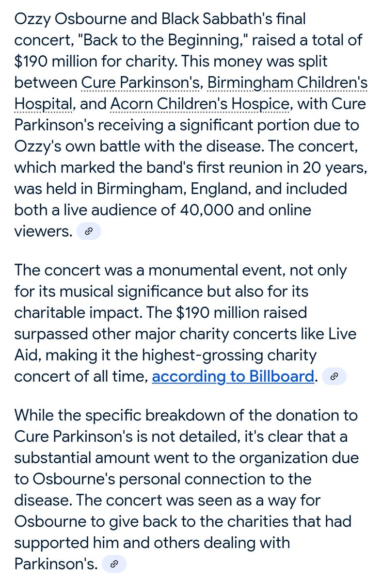 DavidTaple90421's tweet image. Did you know that Ozzy Osbourne donated to so many charities. He donated 10 million dollars to help get people clean to get a fresh start in life .
He also donated to COVID relief to help families out. And this as well to cure Parkinson's