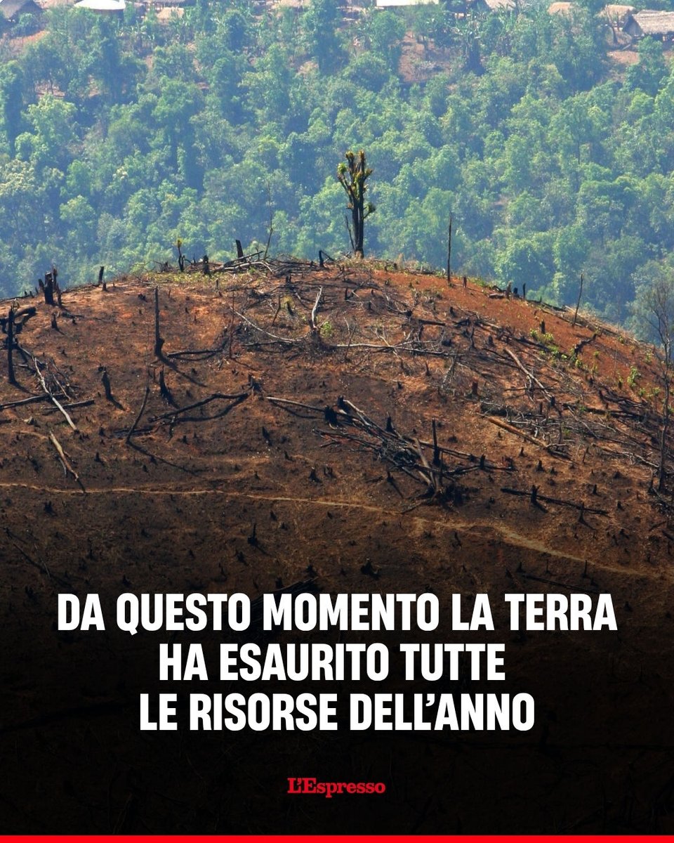 espressonline's tweet image. L’overshoot day, il giorno in cui l’umanità consuma tutte le biocapacità che il Pianeta è in grado di rigenerare e assorbire, arriva sempre prima. Quest'anno, già il 24 luglio abbiamo consumato più di quanto la Terra ci offre ogni anno per vivere. Nel 2024 è stato l'1 agosto
