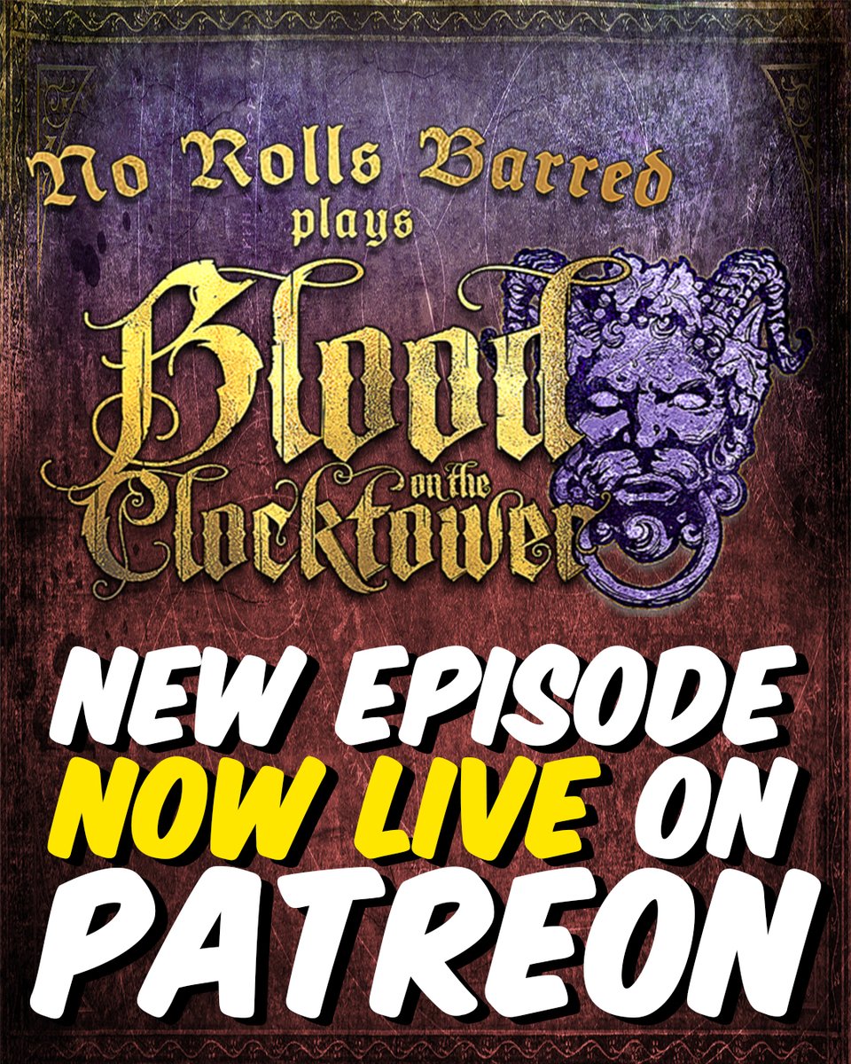 NoRollsBarred_'s tweet image. Who is already following our Patreon for all the Clocktower goodness you could ever want??
If you didn’t already know, we’ve got TONS of Blood on the Clocktower episodes over on our NRB Patreon! Head over now to watch hours upon hours of delicious deceit!
🩸🕰️…